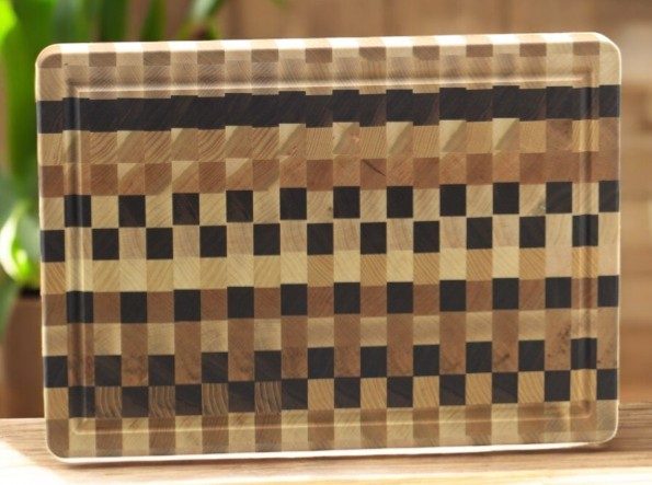 Medium End Grain Hardwood Cutting Board End grain cutting board, hardwood cutting board, charcuterie board, butcher block board, handmade wooden board, knife-friendly cutting board, food prep board, durable wood board, wooden serving board, kitchen chopping board, luxury cutting board, artisan wood board, professional chef cutting board, home kitchen essentials